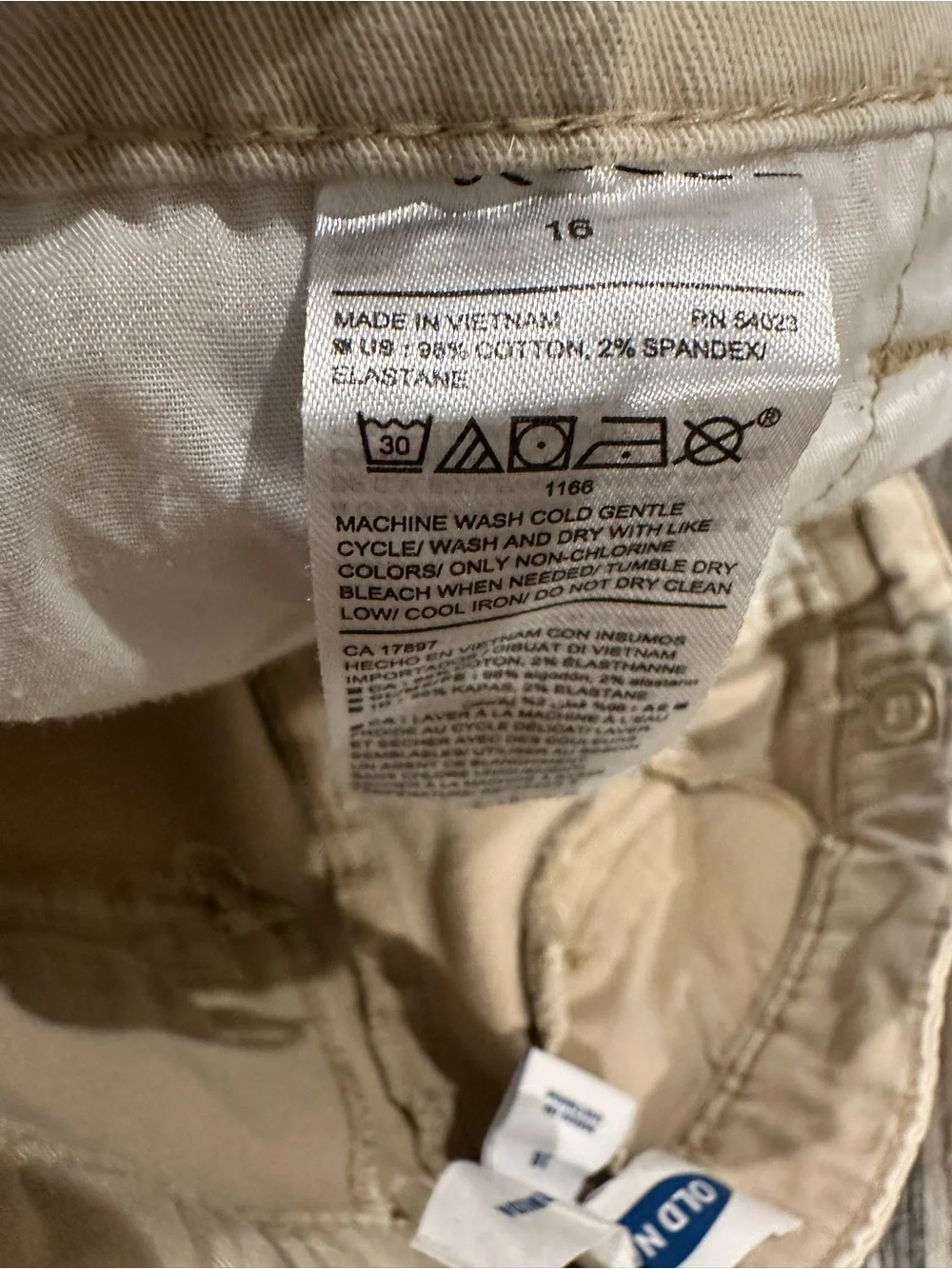 Two pairs Old Navy khaki uniform Bermuda length shorts - girls - Back-to-School